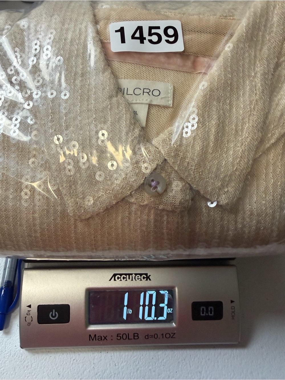 Pilcro Gold Sequin Button Front Blouse - Picture 13 of 13